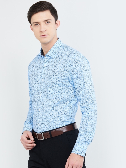 

max Men Blue Slim Fit Printed Casual Shirt