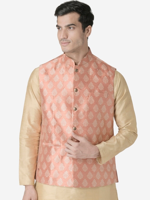 

TABARD Men Pink Woven Design Nehru Jacket