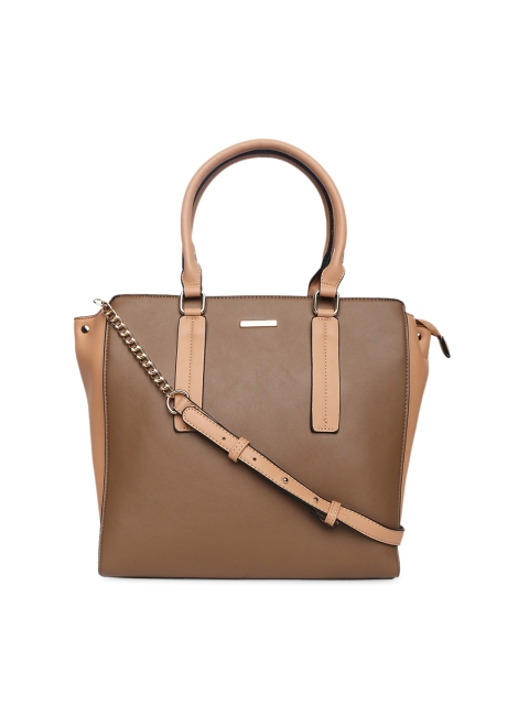 

Forever Glam by Pantaloons Tan Solid Handheld Bag