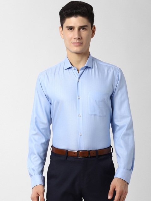 

Peter England Men Blue Regular Fit Self Design Formal Shirt