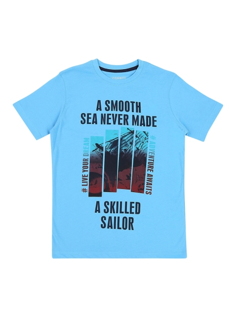 

Pantaloons Junior Boys Blue Printed Round Neck T-shirt