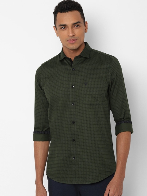 

Allen Solly Men Olive Green Slim Fit Solid Casual Shirt