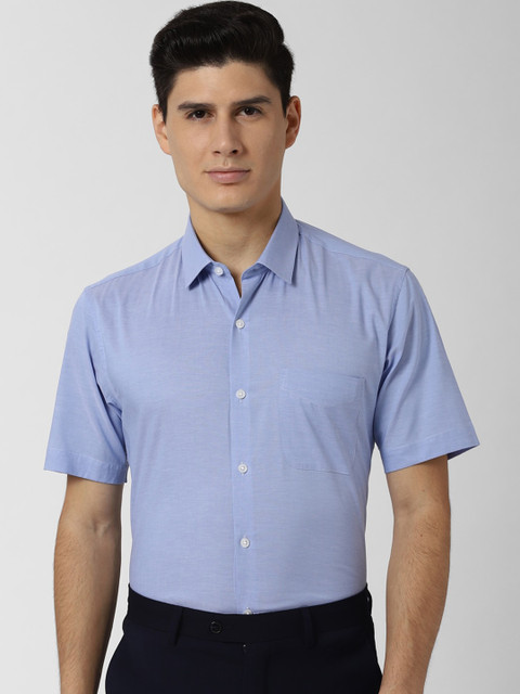 

Peter England Men Blue Slim Fit Self Design Formal Shirt