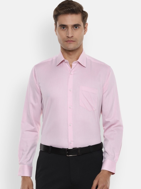 

Van Heusen Men Pink Regular Fit Self Design Formal Shirt