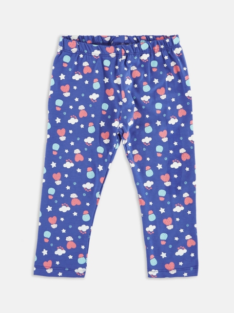 

Chirpie Pie by Pantaloons Girls Blue & White Printed Ankle-Length Leggings