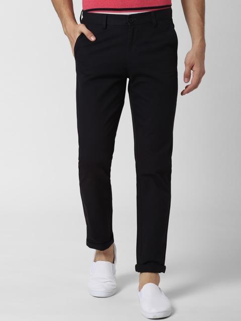 

Peter England Casuals Men Black Slim Fit Solid Regular Trousers
