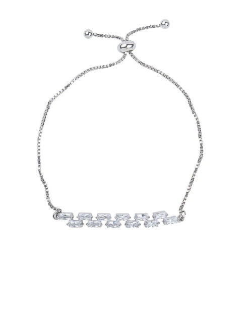

Sia Art Jewellery Silver-Plated CZ-Studded Wraparound Bracelet
