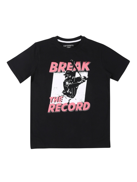 

Pantaloons Junior Boys Black Printed Round Neck T-shirt