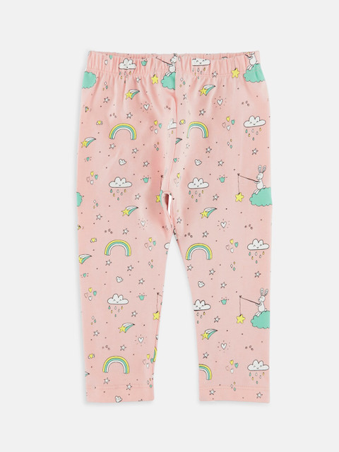 

Chirpie Pie by Pantaloons Girls Pink & White Printed Ankle-Length Leggings