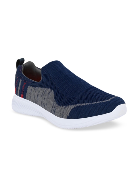 

Yuuki Men Navy Blue Mesh Mid-Top Walking Shoes