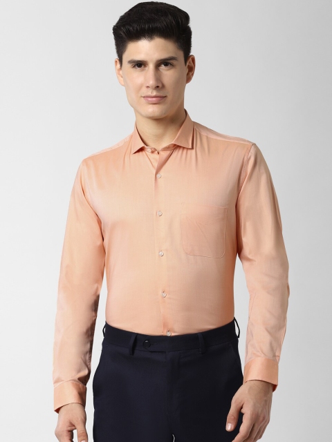 

Peter England Men Peach-Coloured Slim Fit Solid Formal Shirt