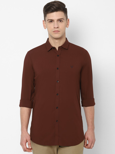 

Allen Solly Men Brown Slim Fit Solid Casual Shirt