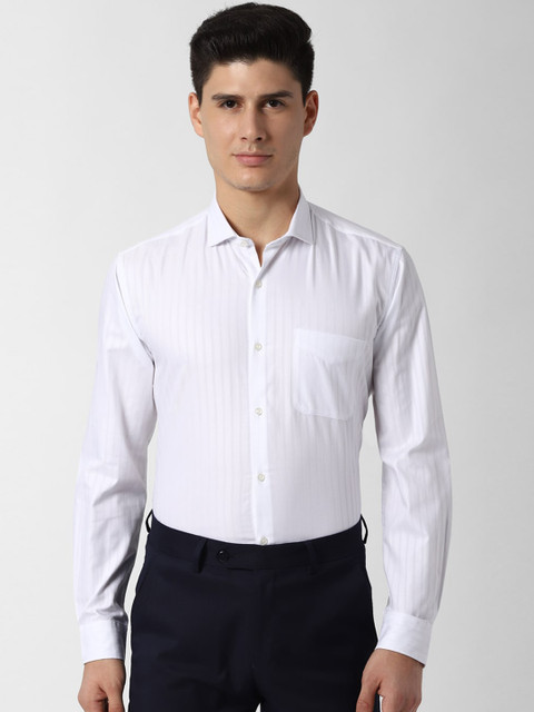 

Peter England Men White Regular Fit Self Design Formal Shirt