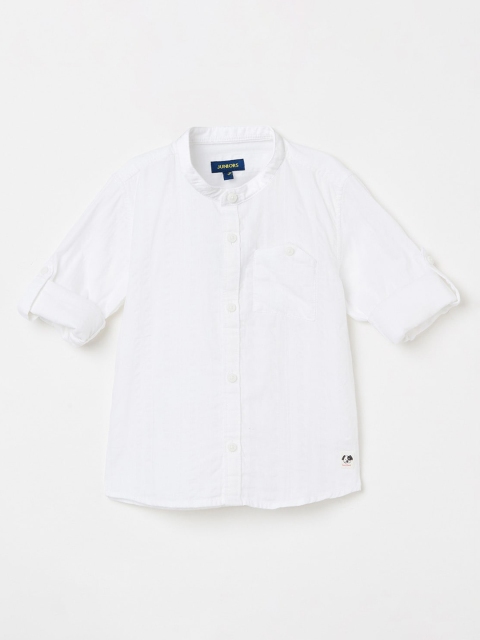 

Juniors by Lifestyle Boys White Slim Fit Solid Casual Shirt
