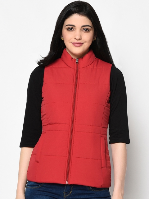 

Trufit Women Red Solid Insulator Padded Jacket
