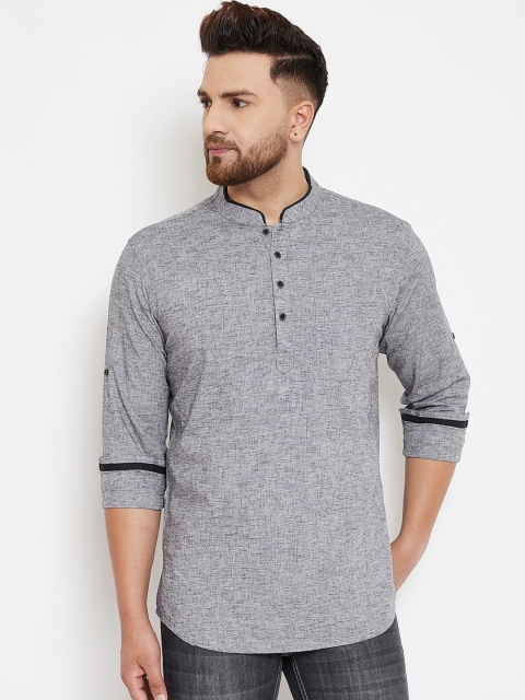 

Canary London Men Grey Smart Slim Fit Self Design Casual Shirt