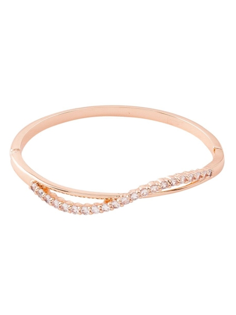

Sia Art Jewellery Rose Gold-Plated Cubic Zirconia Studded Bangle-Style Bracelet