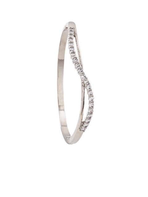 

Sia Art Jewellery Silver-Plated Brass Cubic Zirconia Bangle-Style Bracelet