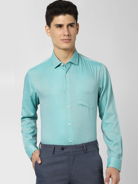 

Peter England Elite Men Sea Green Slim Fit Striped Formal Shirt