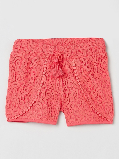 max Girls Coral Self Design Regular Fit Regular Shorts