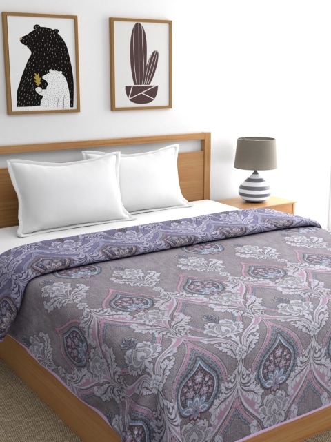 

Trident Purple Floral AC Room 90 GSM Double Bed Dohar