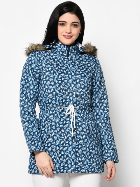 

Trufit Women Blue & White Printed Insulator Parka
