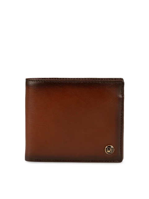 

Da Milano Men Brown Solid Two Fold Leather Wallet