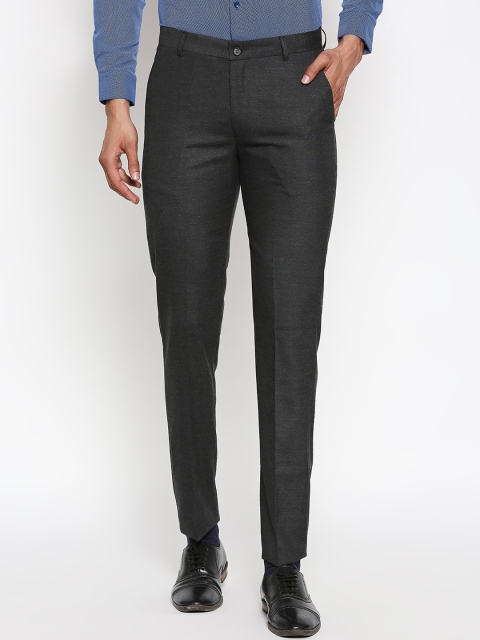 

Solemio Men Grey Regular Fit Solid Formal Trousers