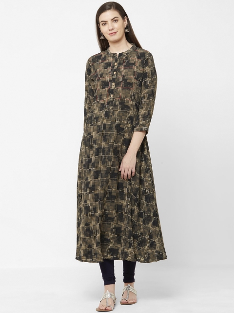

Juliet Women Olive Green Printed A-Line Kurta