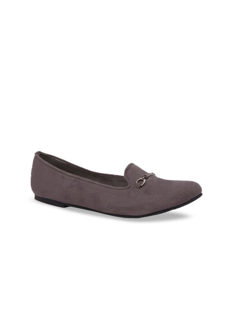 

Inc 5 Women Grey Solid Synthetic Suede Loafers