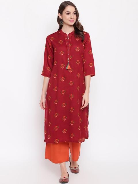 

Napra Women Maroon Printed A-Line Kurta