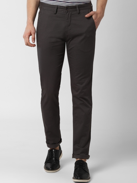 

Peter England Casuals Men Brown Slim Fit Printed Regular Trousers