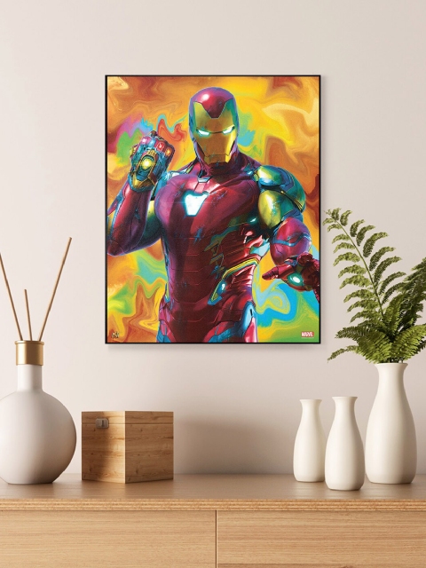 

Planet Superheroes Red & Yellow IronMan Final Battle Matte Finish MDF Wood Wall Art