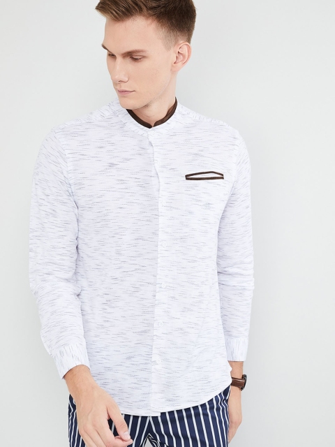 

max Men White Regular Fit Solid Casual Shirt