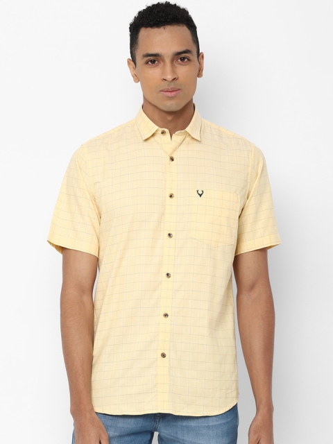 

Allen Solly Men Yellow Regular Fit Checked Casual Shirt