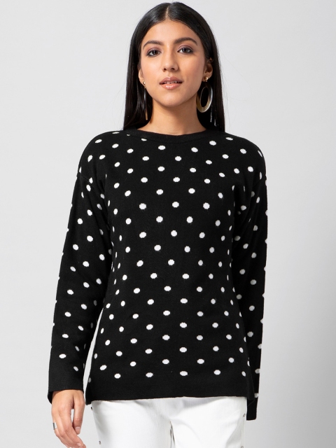 

FabAlley Women Black Printed Pullover Sweater