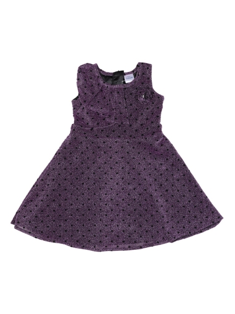 

Doodle Girls Purple Printed Fit and Flare Dress