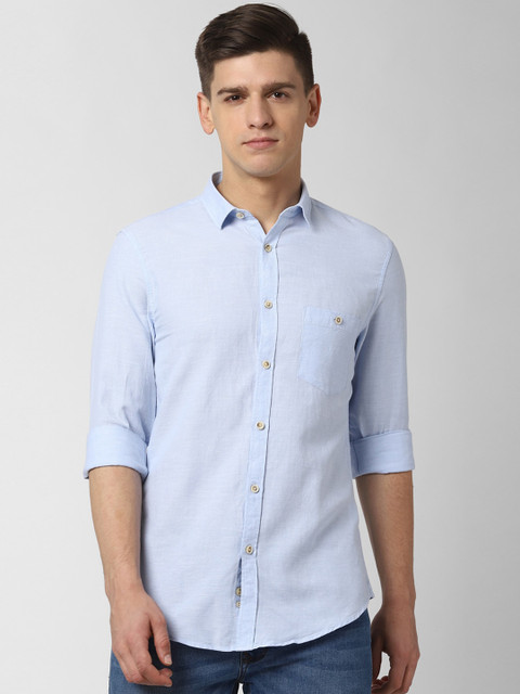 

Peter England Casuals Men Blue Slim Fit Solid Casual Shirt