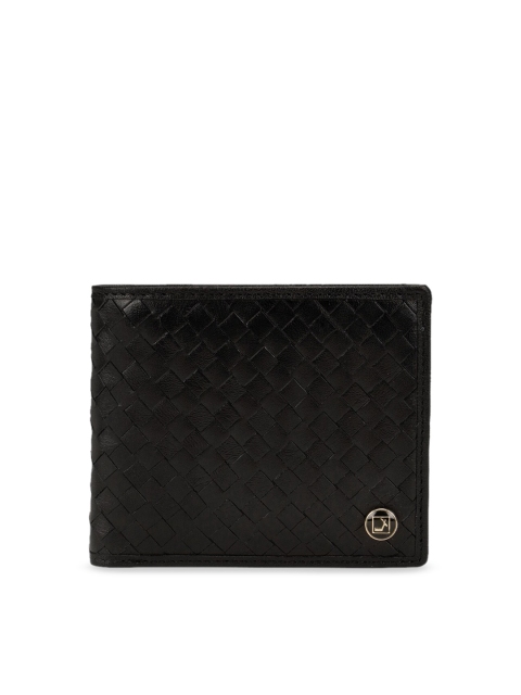 

Da Milano Men Black Solid Leather Two Fold Wallet