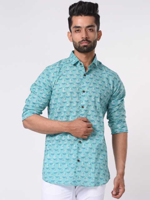 

Tistabene Men Green Comfort Slim Fit Printed Casual Shirt