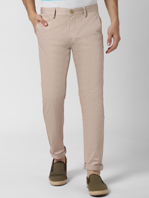 

Peter England Casuals Men Beige Slim Fit Solid Regular Trousers