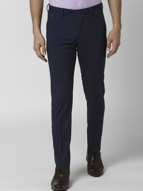 

Peter England Men Navy Blue Slim Fit Solid Formal Trousers