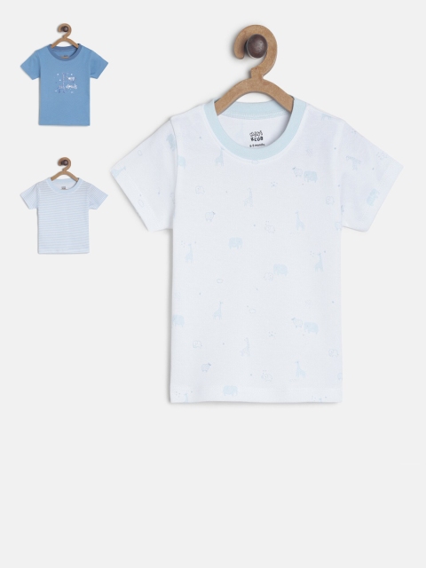 

MINI KLUB Boys Blue Printed Round Neck T-shirt