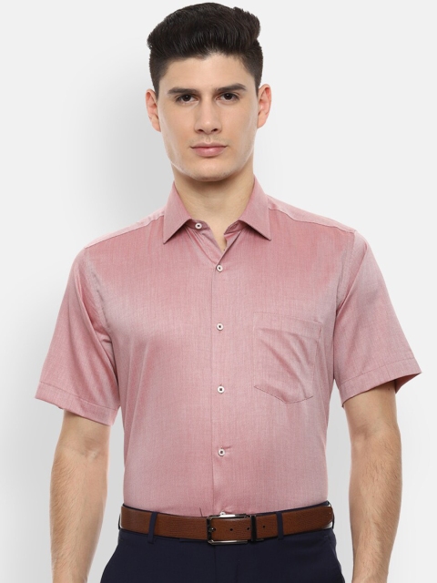 

Van Heusen Men Red Regular Fit Self Design Formal Shirt
