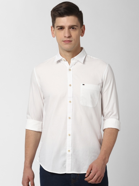 

Peter England Casuals Men White Slim Fit Solid Casual Shirt