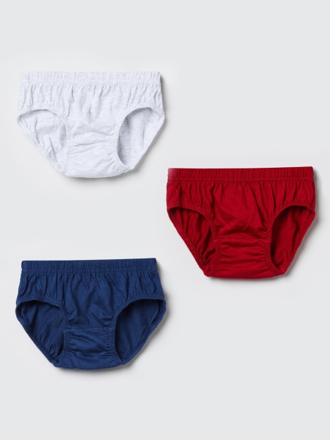 

max Boys Pack of 3 Solid Basic Briefs NOS19WDIN06MULTI, Grey melange