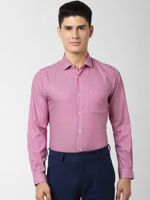 

Peter England Men Pink & White Slim Fit Striped Formal Shirt