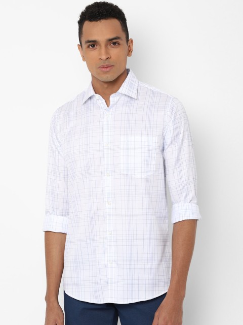 

Allen Solly Men White & Blue Slim Fit Checked Casual Shirt
