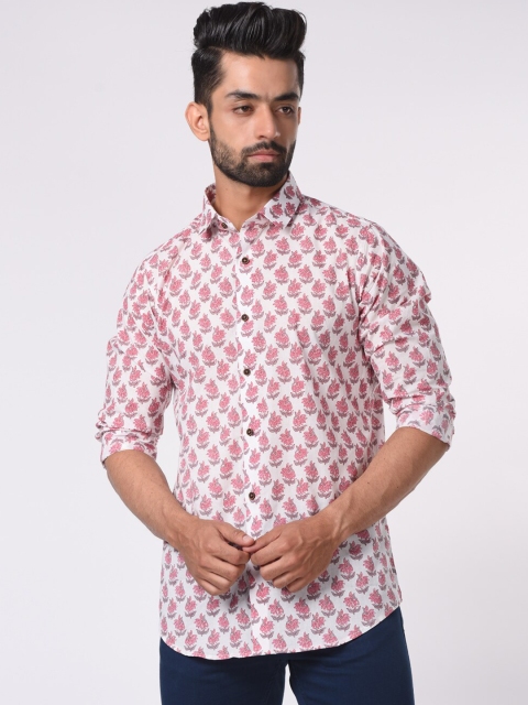 

Tistabene Men Pink Comfort Slim Fit Printed Casual Shirt