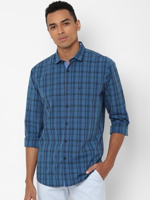 Allen Solly Men Blue Slim Fit Checked Casual Shirt